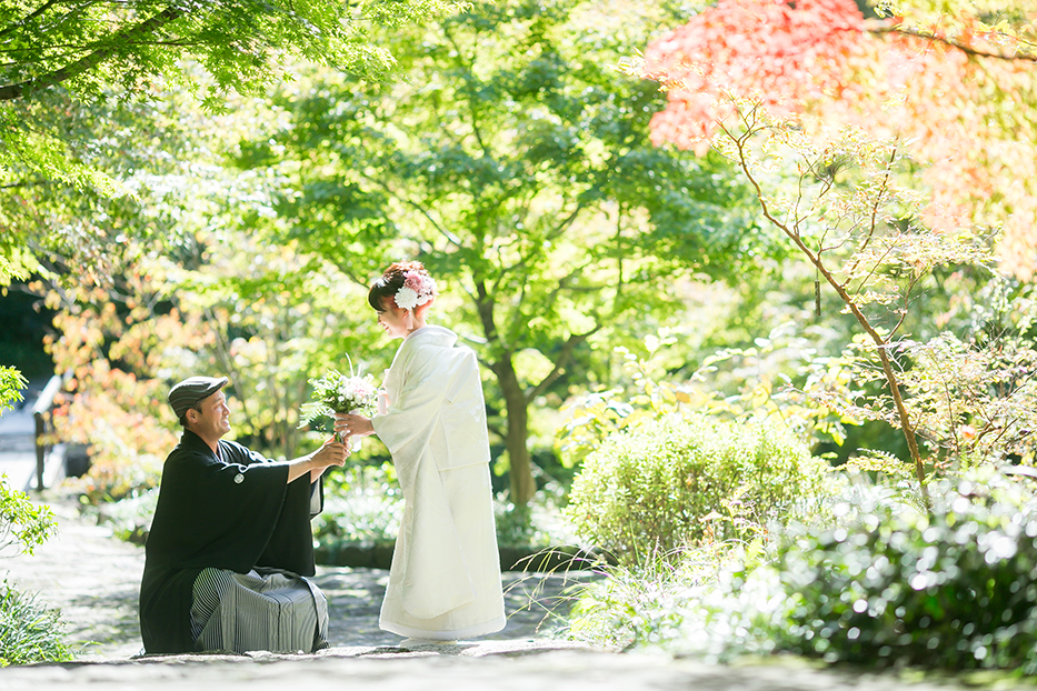 徳川園での和装前撮り Leaf Wedding