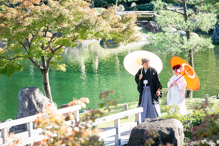 名古屋市の徳川園での和装前撮り撮影