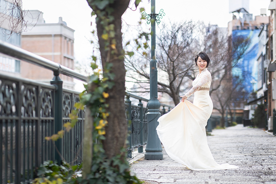 名古屋・納屋橋でのドレス前撮り撮影