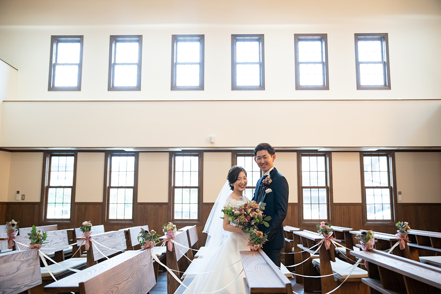 岐阜県の多治見教会での結婚式撮影