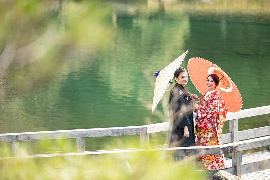 梅シーズン！名古屋市の徳川園での和装前撮り