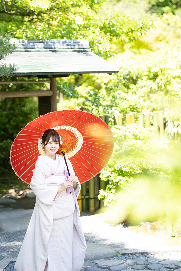 名古屋市の白鳥庭園での和装前撮りロケーション撮影