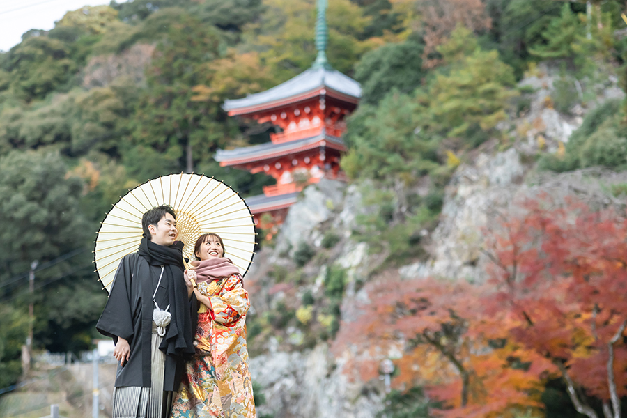 岐阜公園での和装前撮り