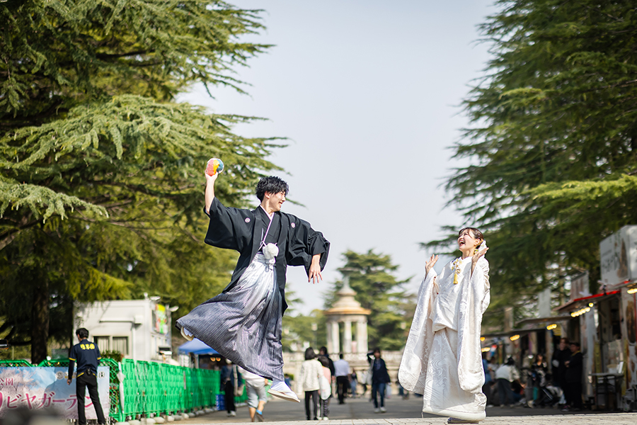 名古屋市の東山荘と鶴舞公園で桜和装前撮りを撮影しました。