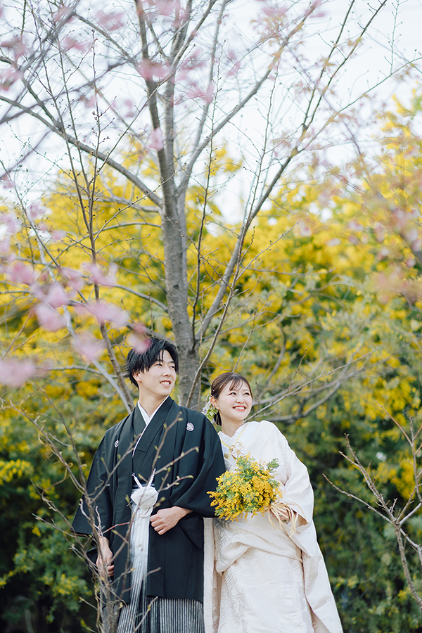 名古屋市の東山荘と鶴舞公園で桜和装前撮りを撮影しました。